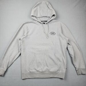 Vans Hoodie Men Small Gray Fleece Pullover Off The Wall Graphic Sweatshirt Skate